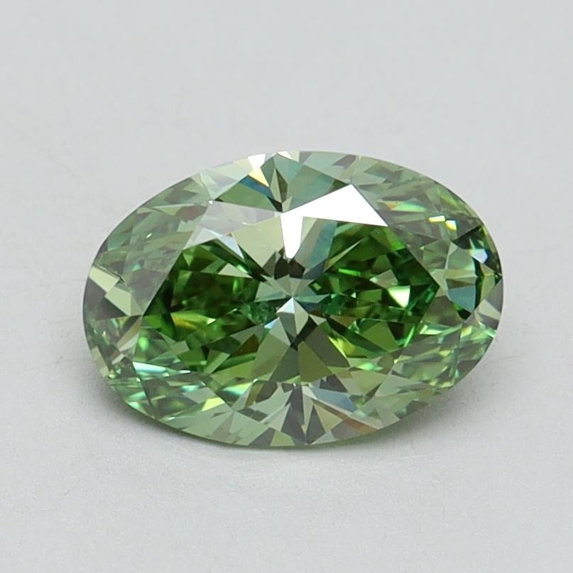 1.01 Ct. Fancy Vivid Green Oval Lab Grown Diamond