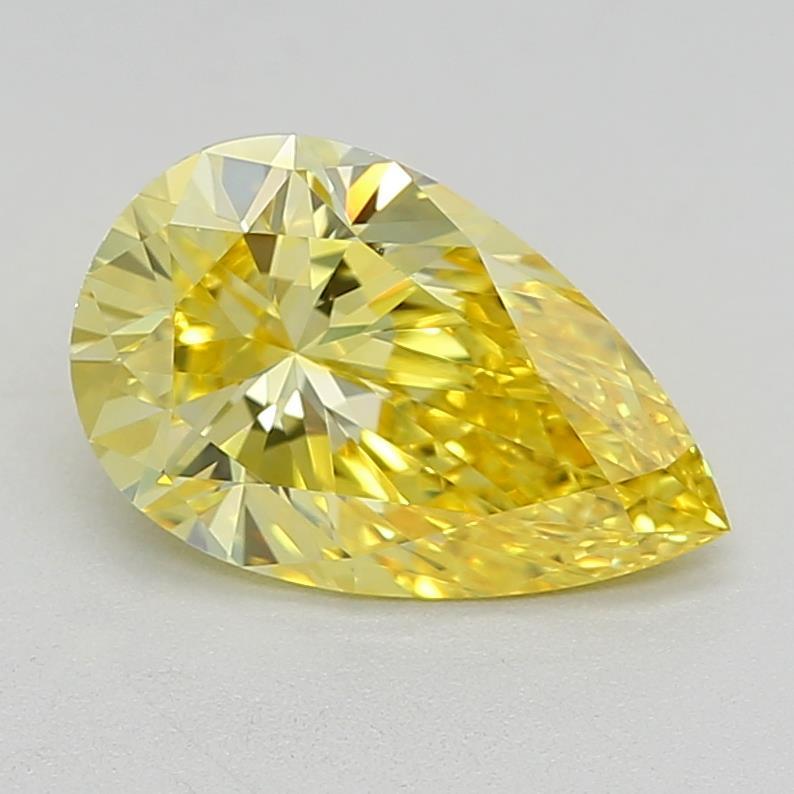 0.78 Ct. Fancy Vivid Yellow Pear Lab Grown Diamond