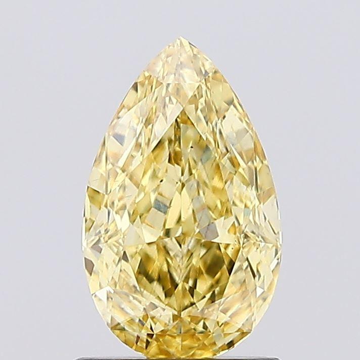 1.11 Ct. Fancy Vivid Yellow Pear Lab Grown Diamond