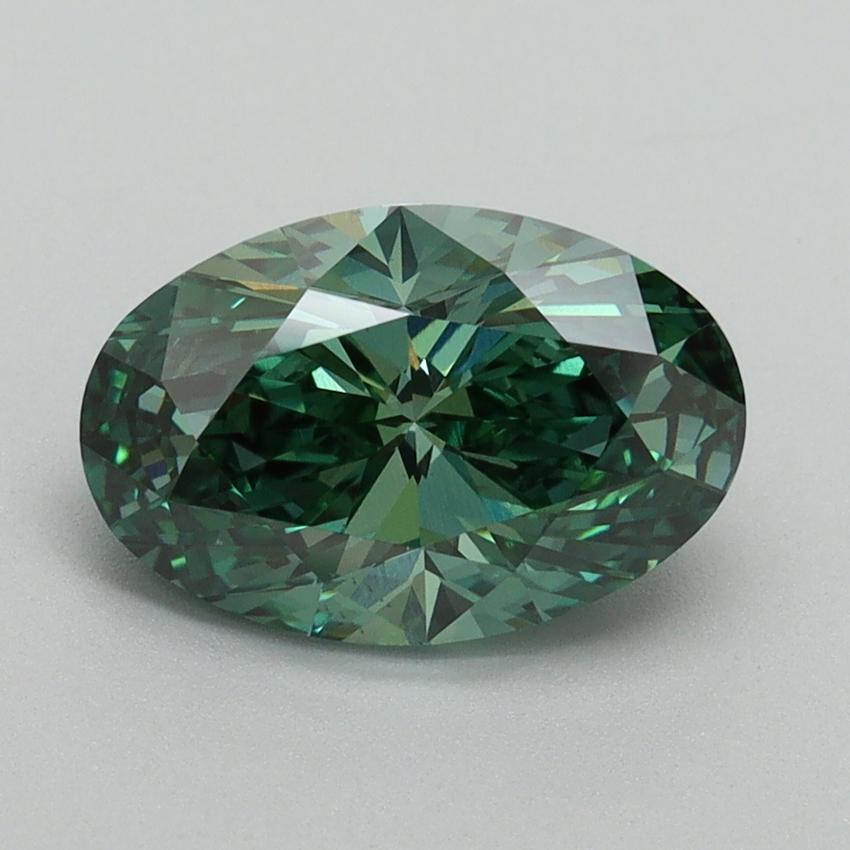 2.02 Ct. Fancy Vivid Green Oval Lab Grown Diamond