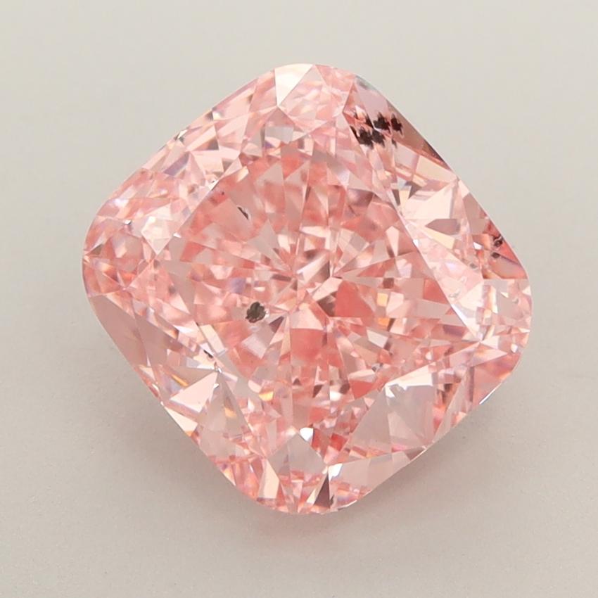 3.03 Ct. Fancy Vivid  Pink Cushion Lab Grown Diamond