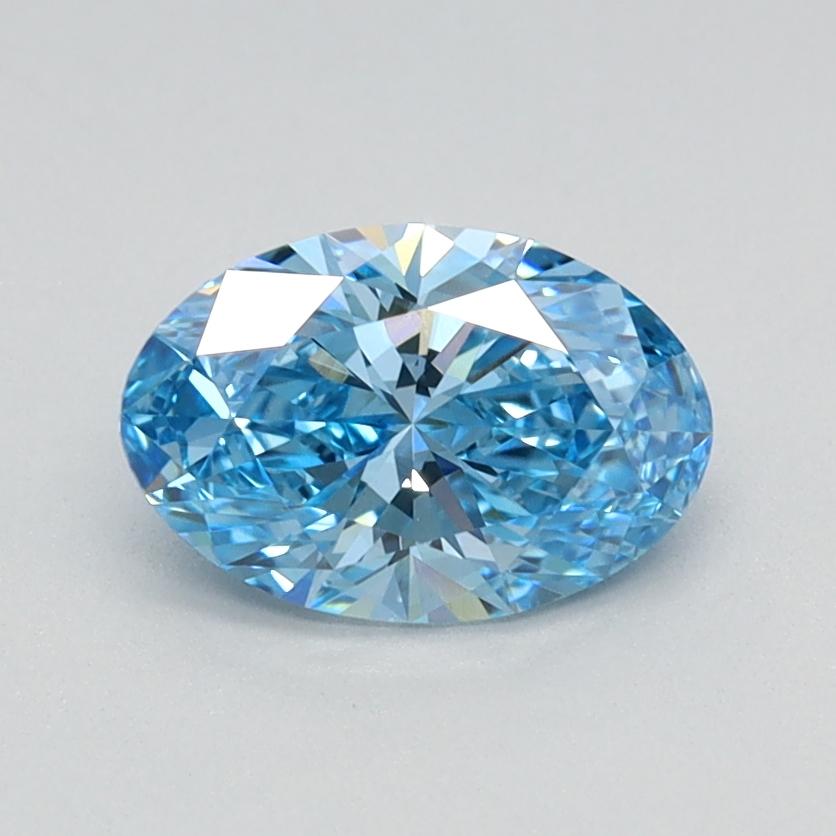 0.77 Ct. Fancy Vivid Blue Oval Lab Grown Diamond
