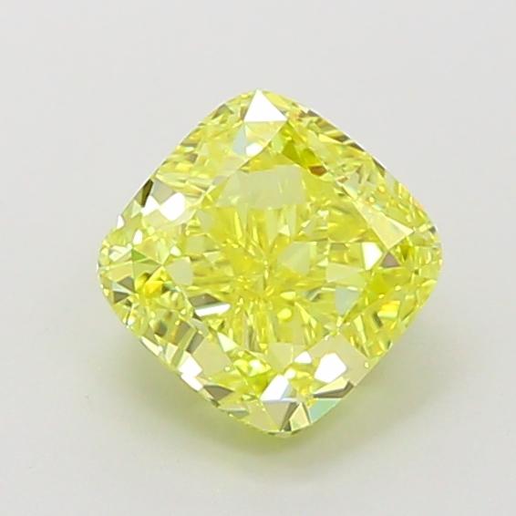 1.54 Ct. Fancy Vivid Yellow Cushion Lab Grown Diamond