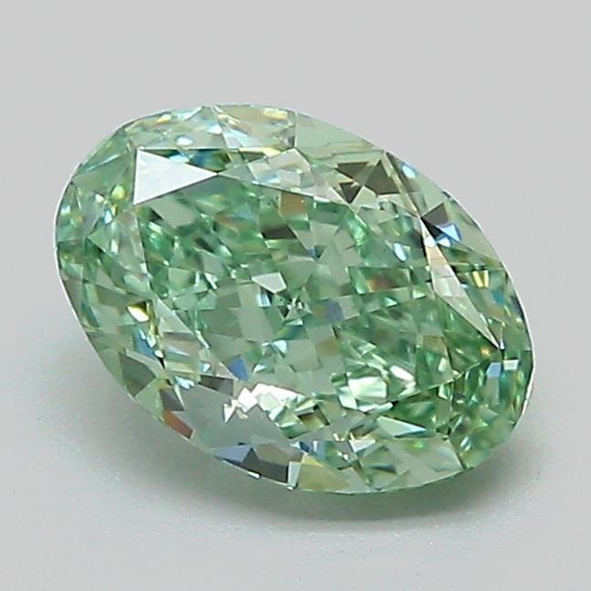 1.12 Ct. Fancy Vivid Green Oval Lab Grown Diamond