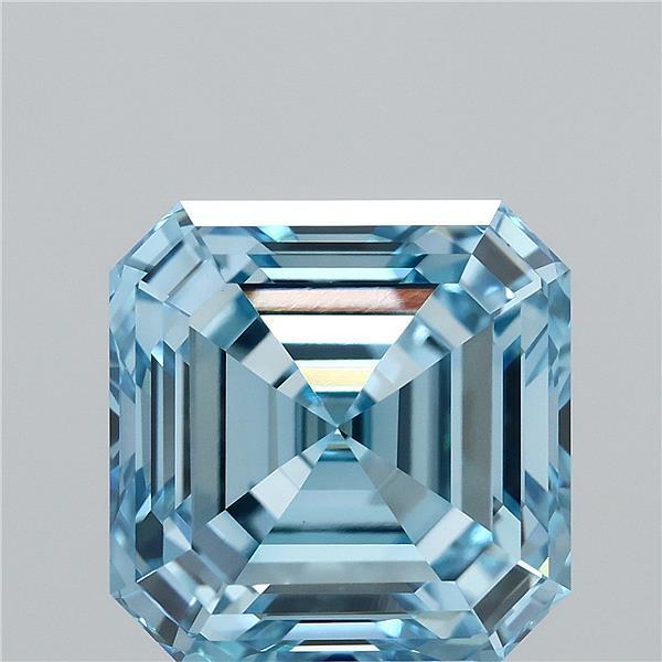 5.13 Ct. Fancy Vivid Blue Asscher Lab Grown Diamond
