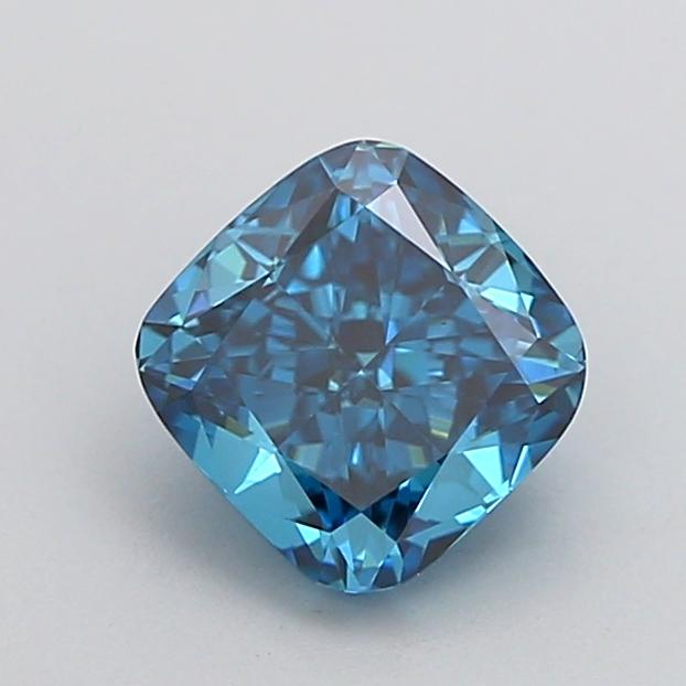 1.01 Ct. Fancy Vivid Blue Cushion Lab Grown Diamond