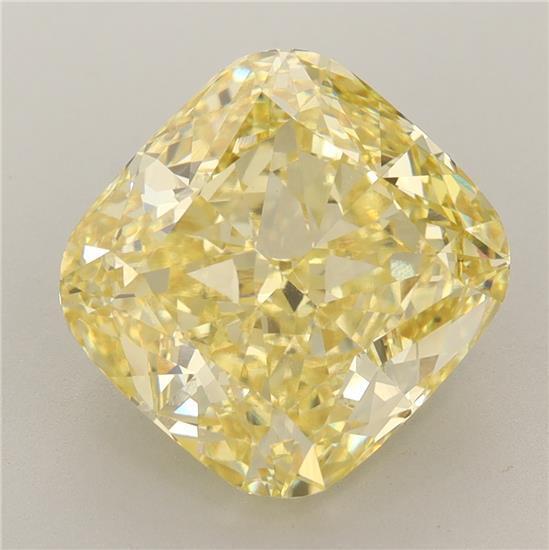 7.03 Ct. Fancy Vivid Yellow Cushion Lab Grown Diamond