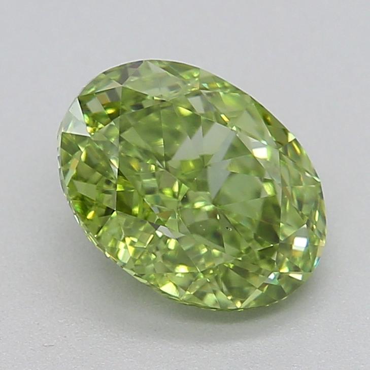 1.09 Ct. Fancy Vivid  Green Oval Lab Grown Diamond