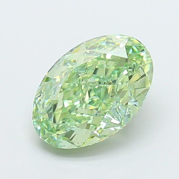2.12 Ct. Fancy Vivid  Green Oval Lab Grown Diamond