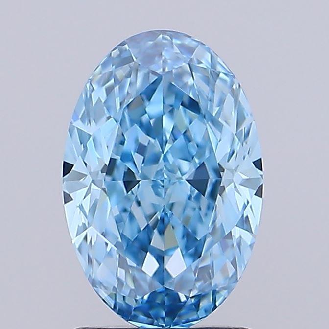 1.38 Ct. Fancy Vivid  Blue Oval Lab Grown Diamond
