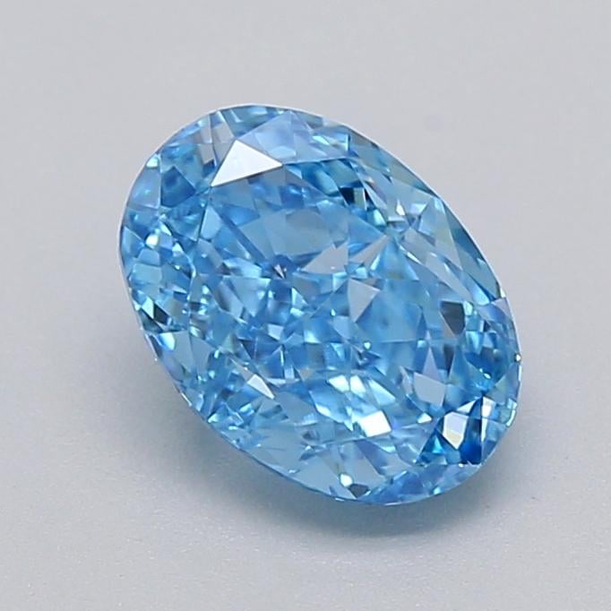 1.08 Ct. Fancy Vivid  Blue Oval Lab Grown Diamond