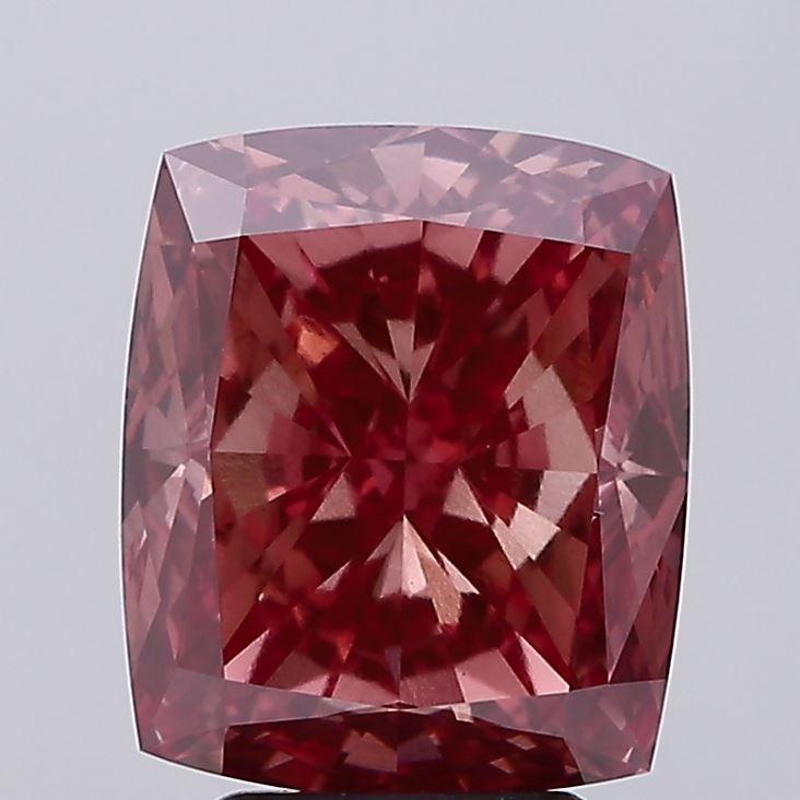 5.22 Ct. Fancy Vivid Pink Cushion Lab Grown Diamond