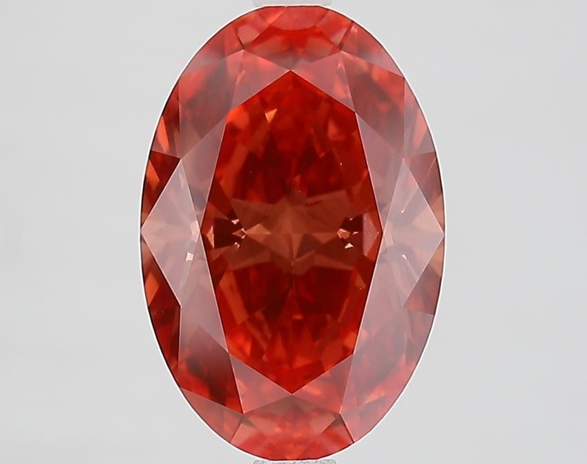 3.14 Ct. Fancy Vivid Brownish Pink Oval Lab Grown Diamond