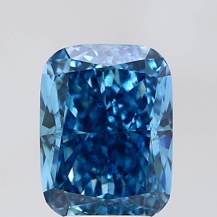 4.02 Ct. Fancy Vivid Blue Cushion Lab Grown Diamond