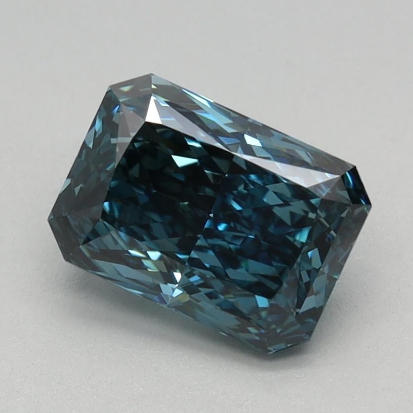 1.10 Ct. Fancy Vivid Green Blue Radiant Lab Grown Diamond