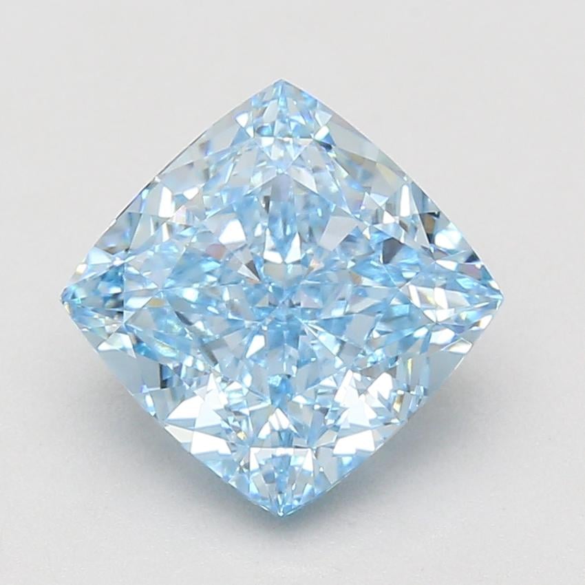 4.11 Ct. Fancy Vivid Blue Cushion Lab Grown Diamond
