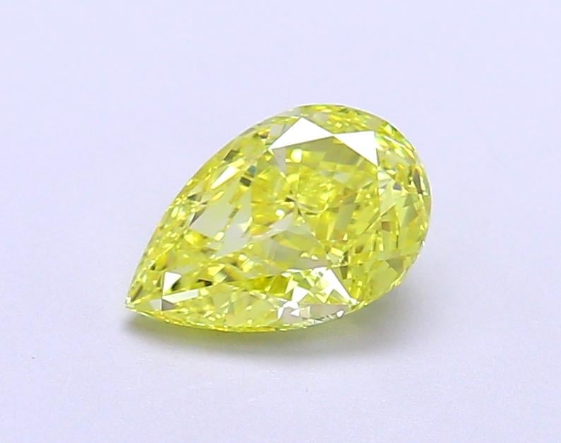 1.02 Ct. Fancy Vivid  Yellow Pear Lab Grown Diamond