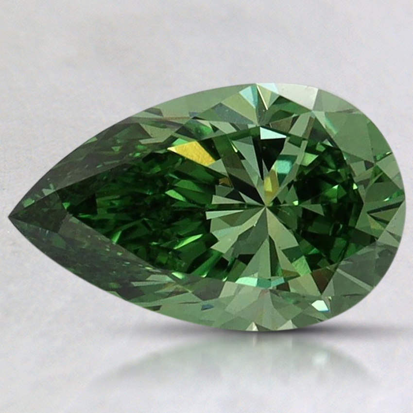 1.47 Ct. Fancy Vivid Pacific Green Pear Lab Grown Diamond