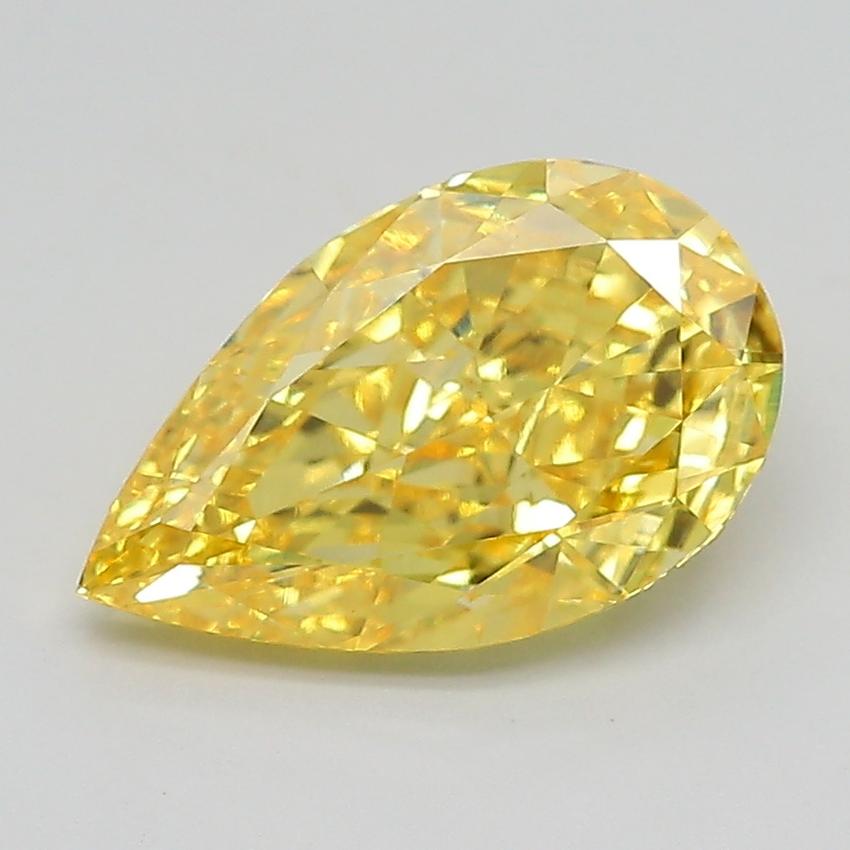 3.01 Ct. Fancy Vivid  Yellow Pear Lab Grown Diamond