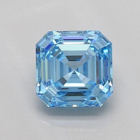 1.01 Ct. Fancy Vivid Blue Asscher Lab Grown Diamond