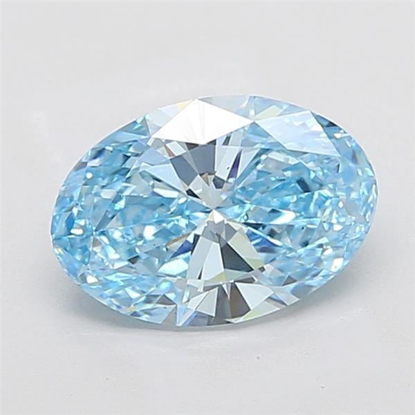 3.01 Ct. Fancy Vivid  Blue Oval Lab Grown Diamond