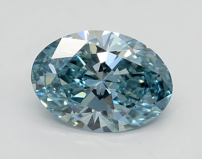1.70 Ct. Fancy Vivid Blue Oval Lab Grown Diamond
