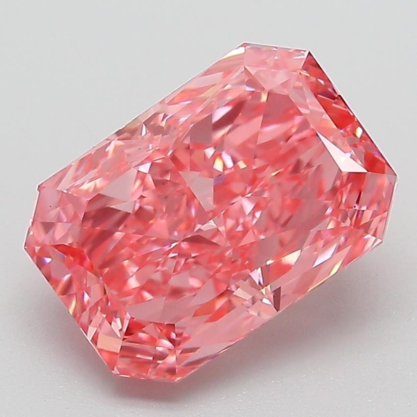 3.12 Ct. Fancy Vivid Pink Radiant Lab Grown Diamond