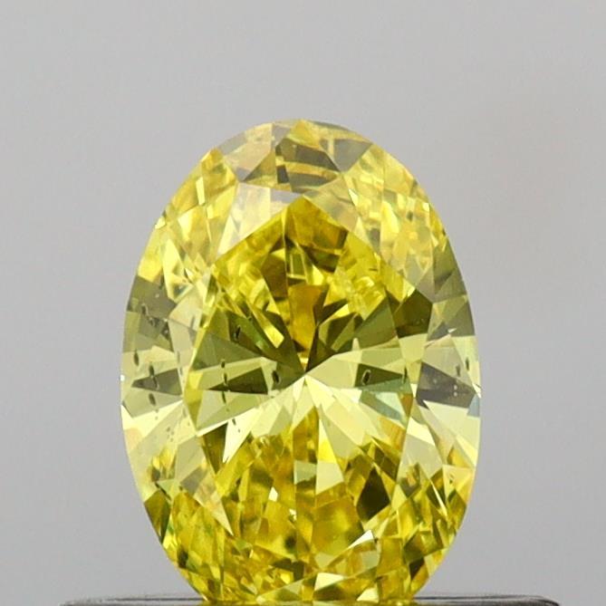 0.46 Ct. Fancy Vivid Yellow Oval Lab Grown Diamond