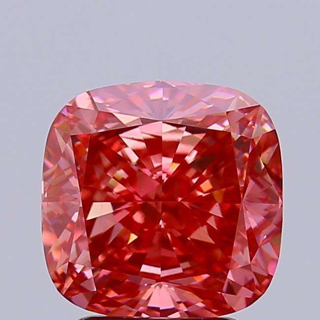 3.31 Ct. Fancy Vivid Pink Cushion Lab Grown Diamond
