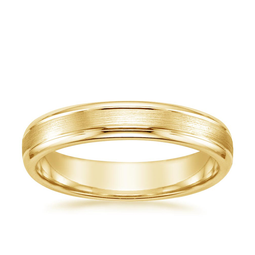 Bevelled Edge And Matt Finish Centre Flat 9ct Rose Gold 5mm Wedding Ring