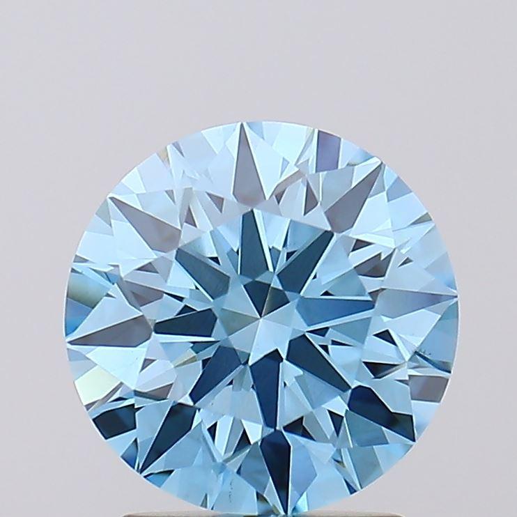 2.04 Ct. Fancy Vivid Blue Round Lab Grown Diamond