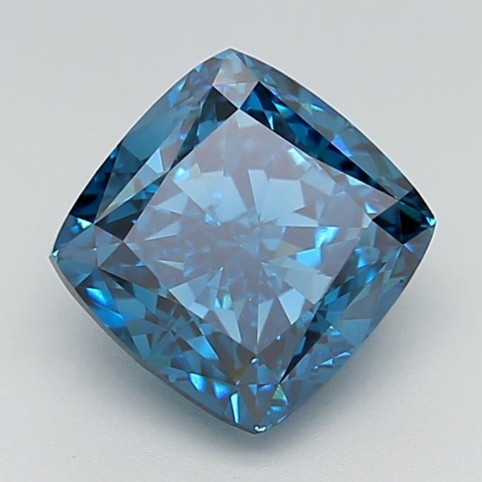 2.78 Ct. Fancy Vivid  Blue Cushion Lab Grown Diamond