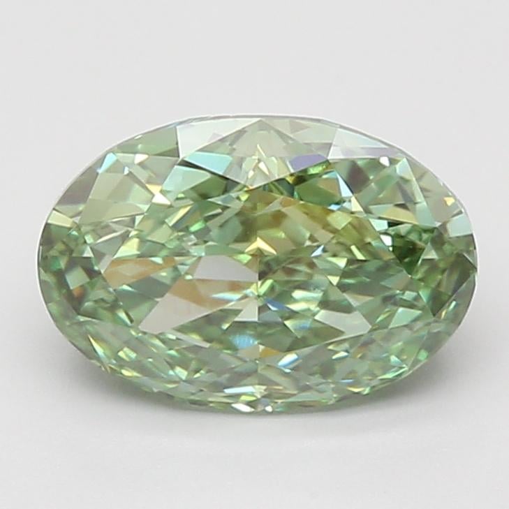 3.02 Ct. Fancy Vivid Green Oval Lab Grown Diamond