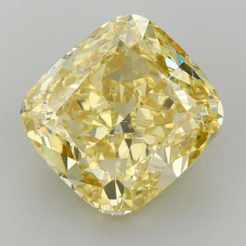 6.19 Ct. Fancy Vivid Yellow Cushion Lab Grown Diamond