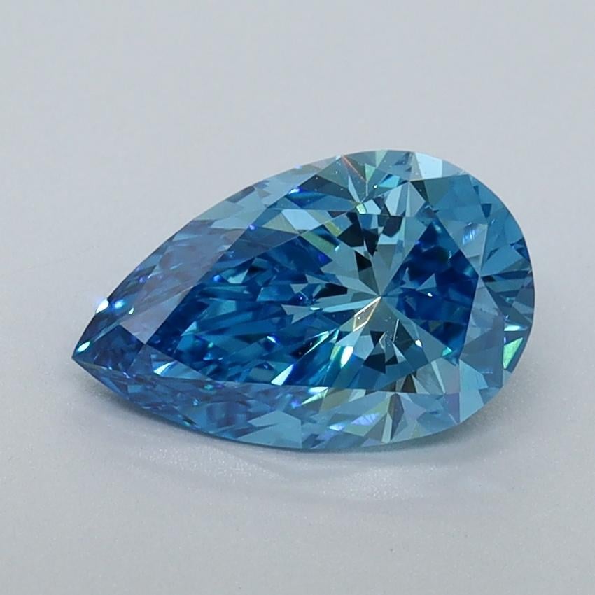 1.08 Ct. Fancy Vivid Blue Pear Lab Grown Diamond