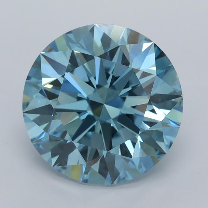 3.02 Ct. Fancy Vivid  Blue Round Lab Grown Diamond