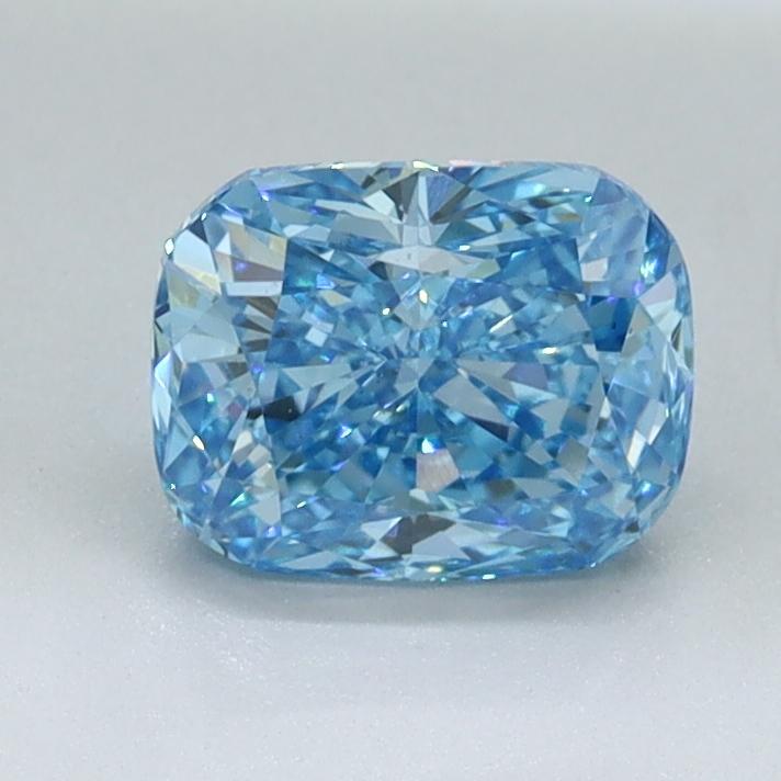 1.01 Ct. Fancy Vivid Blue Cushion Lab Grown Diamond