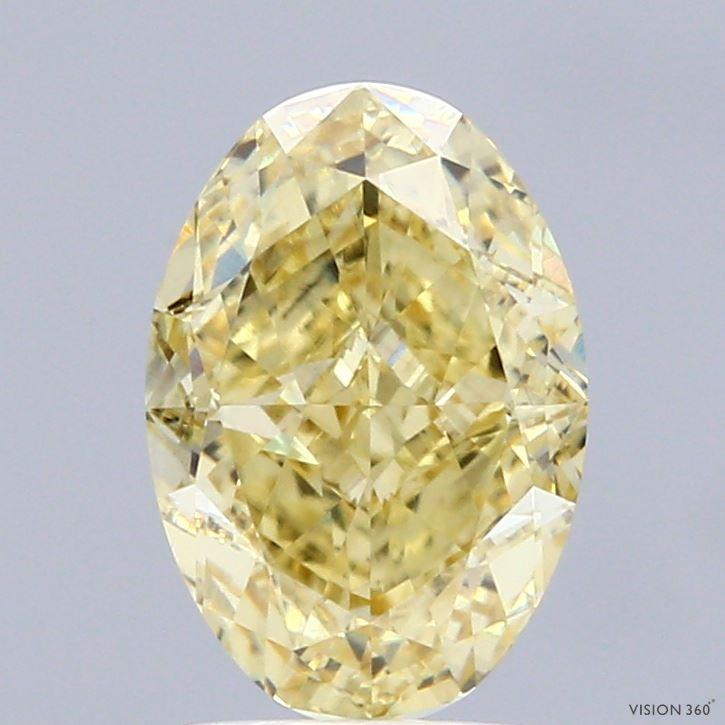 2.22 Ct. Fancy Intense Yellow Oval Lab Grown Diamond