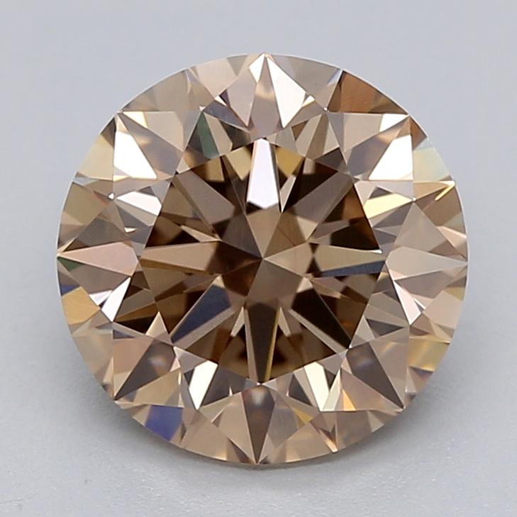 1.55 Ct. Light  Brown Round Lab Grown Diamond