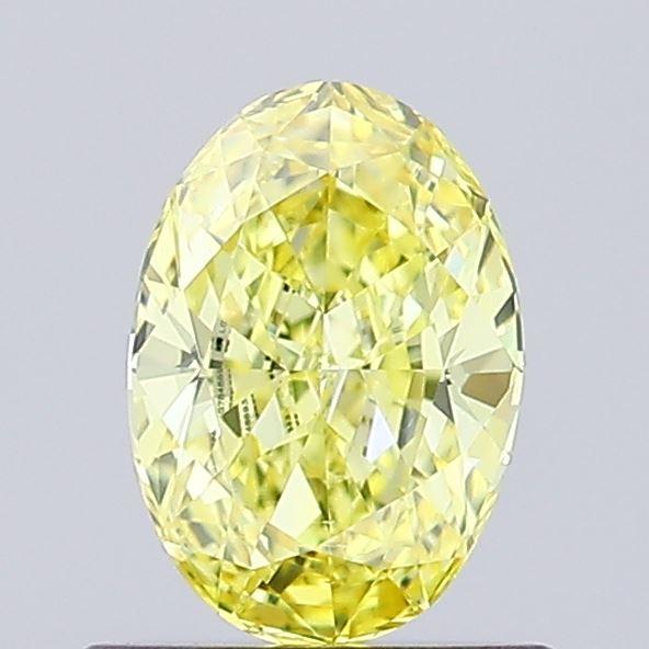 0.61 Ct. Fancy Intense Yellow Oval Lab Grown Diamond