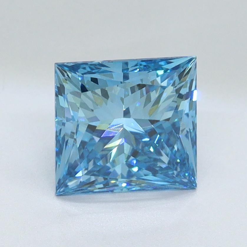 1.52 Ct. Fancy Vivid Malibu Blue Princess Lab Grown Diamond
