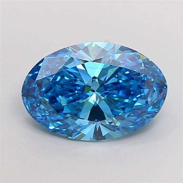 3.73 Ct. Fancy Vivid Blue Oval Lab Grown Diamond