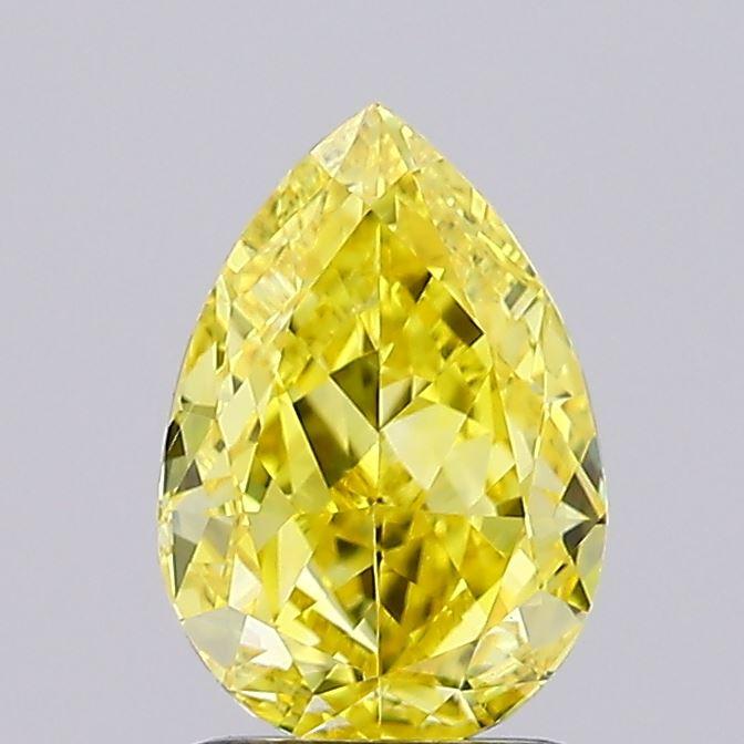 0.99 Ct. Fancy Vivid Yellow Pear Lab Grown Diamond