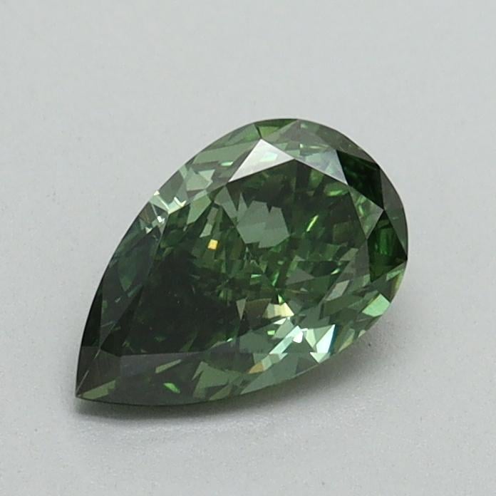 0.63 Ct. Fancy Vivid Pacific Green Pear Lab Grown Diamond