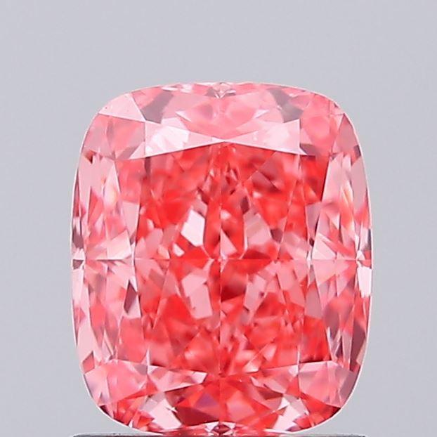 1.28 Ct. Fancy Vivid Pink Cushion Lab Grown Diamond