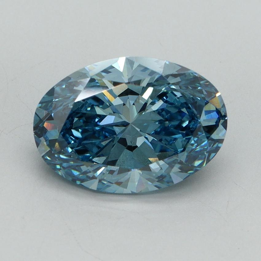 3.09 Ct. Fancy Vivid Blue Oval Lab Grown Diamond