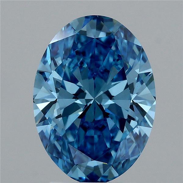 3.08 Ct. Fancy Vivid Blue Oval Lab Grown Diamond