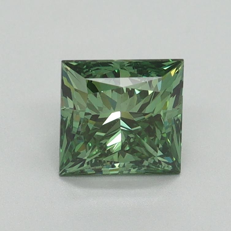 1.02 Ct. Fancy Vivid Green Princess Lab Grown Diamond