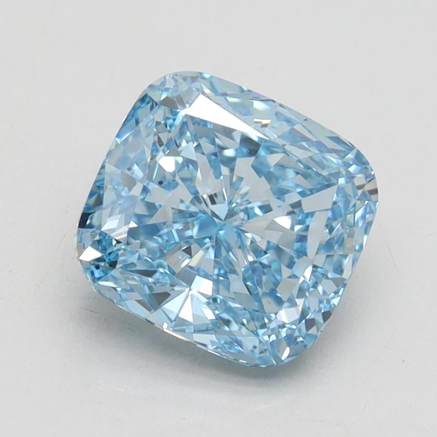 2.37 Ct. Fancy Vivid Blue Cushion Lab Grown Diamond