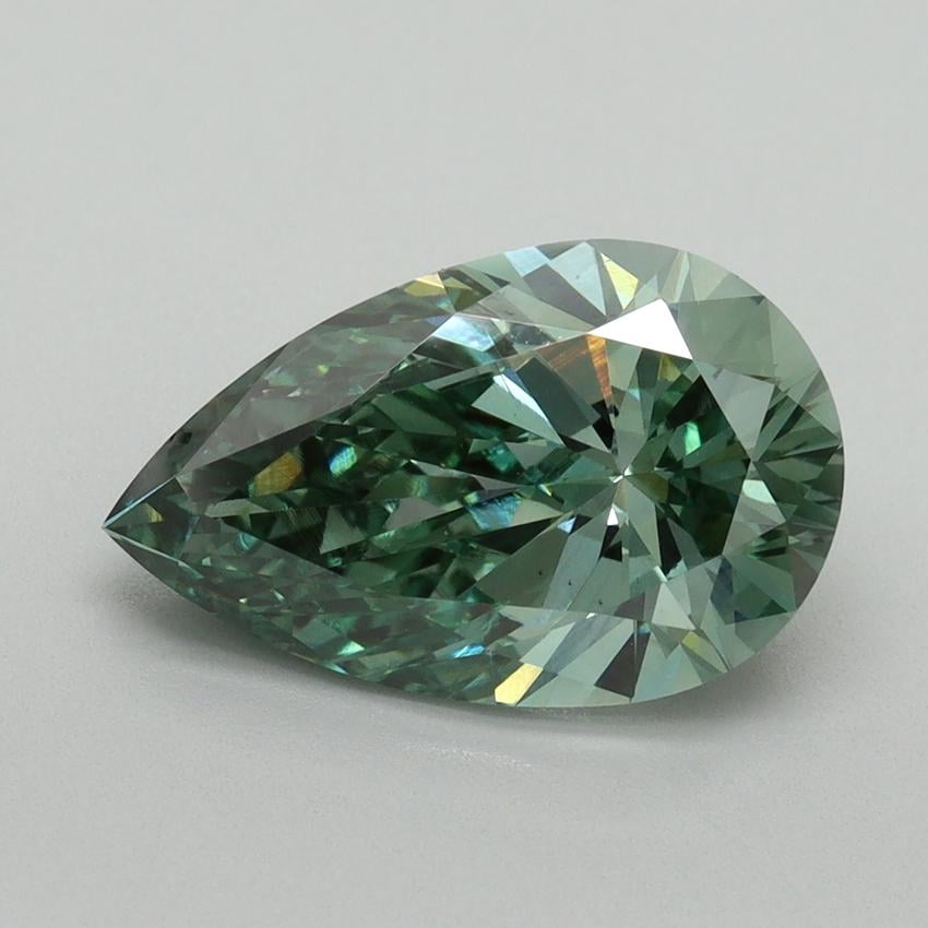 2.99 Ct. Fancy Vivid Pacific Green Pear Lab Grown Diamond